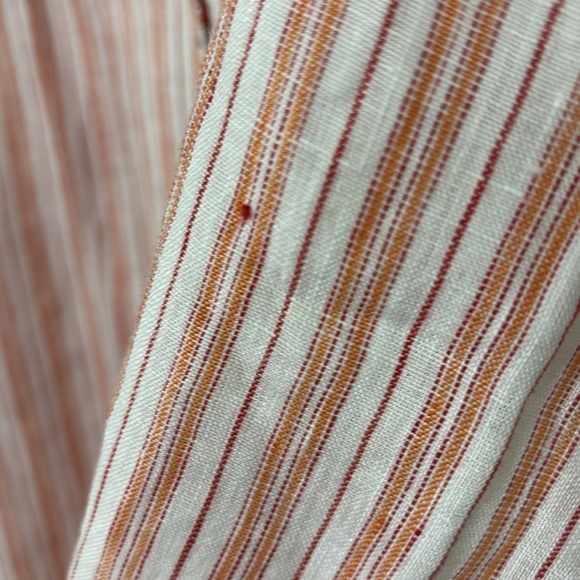 J.Jill Love Linen 100% Linen Tangerine Striped Tunic Blouse Size M - Picture 8 of 8